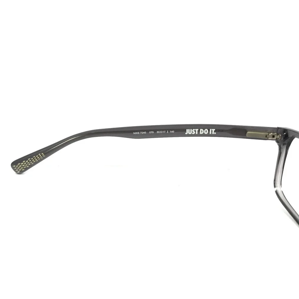Nike Eyeglasses Frames 7240 070 Transparent Grey Rectangle Full Rim 55-17-140